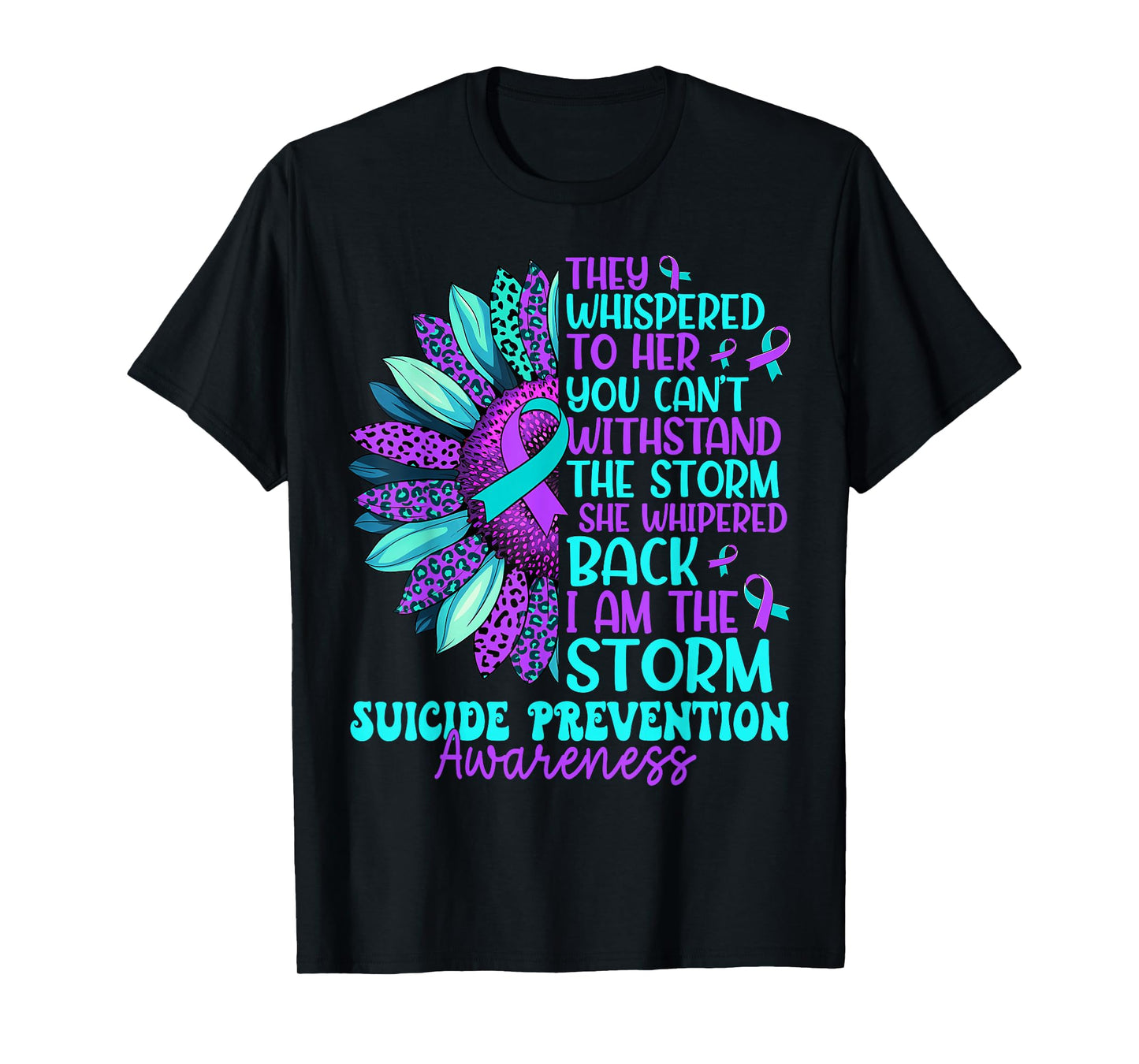Vintage Sunflower Suicide Prevention Awareness Men Women T-Shirt