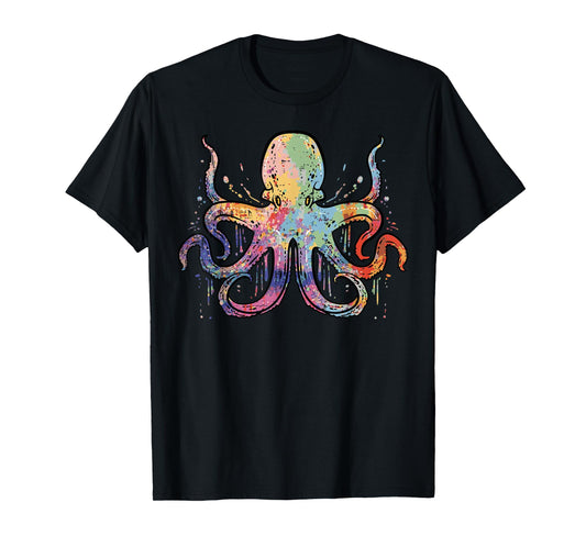 Colorful Octopus Cephalopod Animal Women Girls Kids Toddler T-Shirt