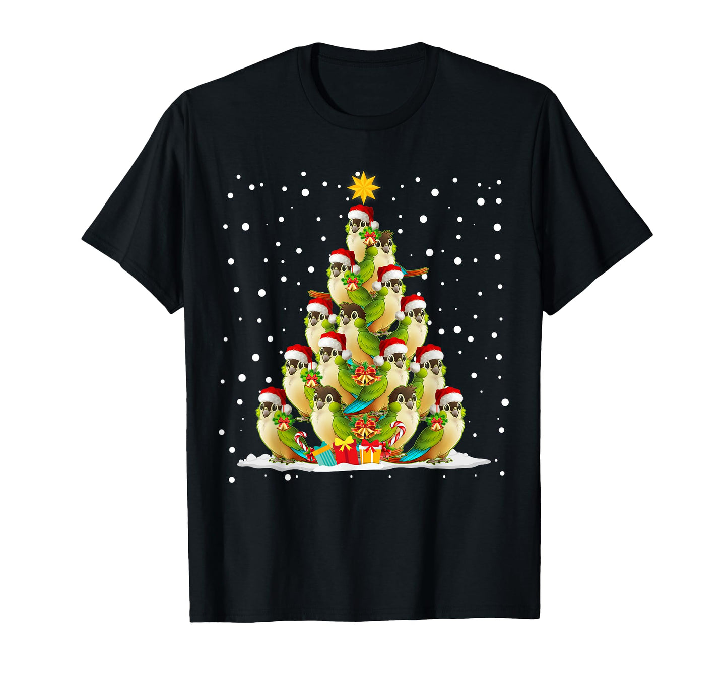 Green Cheek Conure Parrot Christmas Ornament Tree T-Shirt