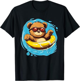 Swim Ring Teddy Bear Costume for Pool Lovers T-Shirt