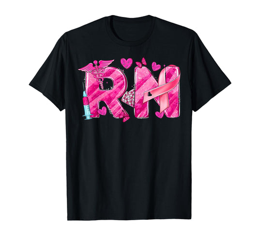 Nurse Breast Cancer Awareness Pink Ribbon Nursing RN Life T-Shirt