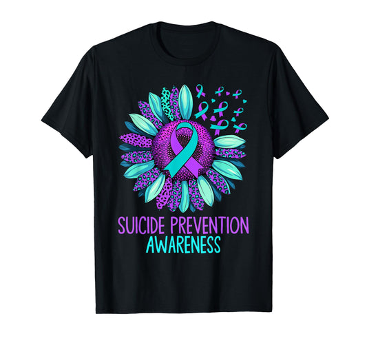 Vintage Sunflower Suicide Prevention Awareness Men Women T-Shirt