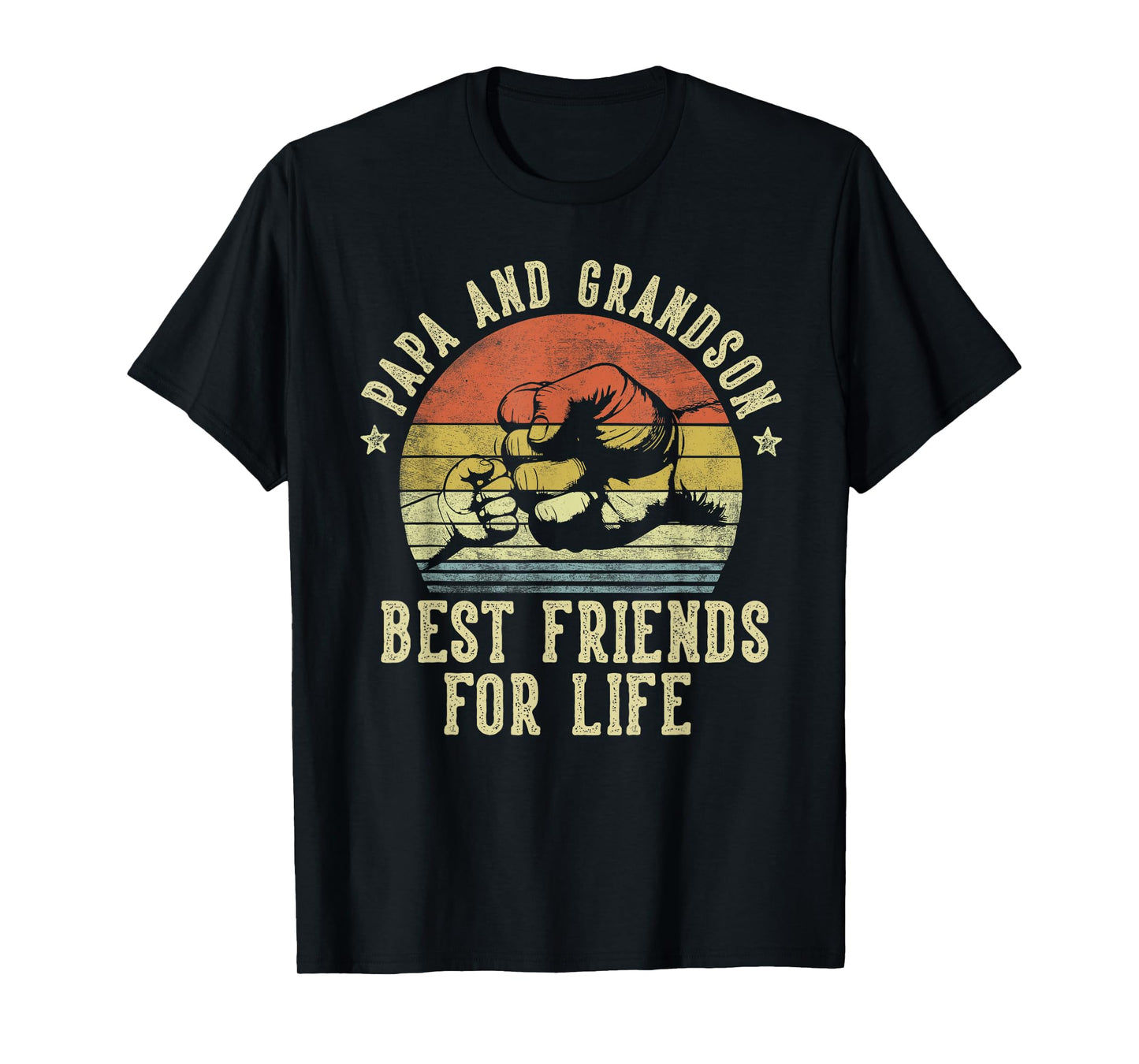 Papa and Grandson Best Friends for Life Funny Papa T-Shirt, Small, Black