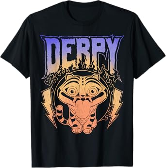 Kpop Demon Hunters Derpy Retro Metal Band Style Logo T-Shirt