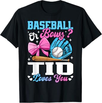 Baseball Or Bows Tio Loves You Funny Gender Reveal T-Shirt