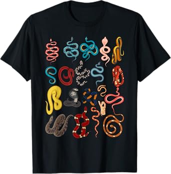 Types Of Snakes Educational Herpetologist Kids Boys Girls T-Shirt