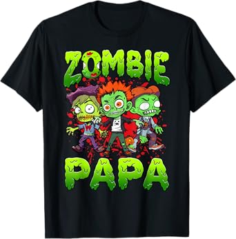 Zombie Papa Halloween Costume Family Matching T-Shirt
