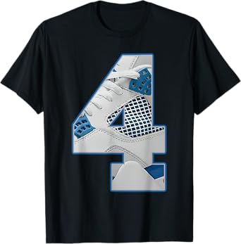 Number 4 Military Blue 4s Matching Tee For Men Women T-Shirt