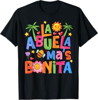 La Abuela Más Bonita Mom Cute Abuela Grandma Mother's Day T-Shirt