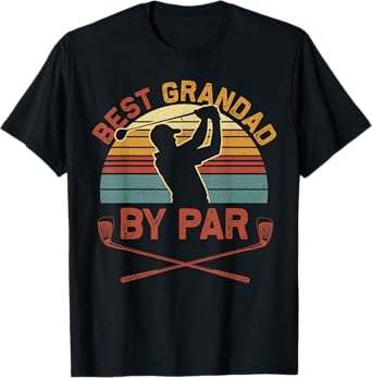 Best Grandad By Par Golfing Vintage Golf Lover Fathers Day T-Shirt