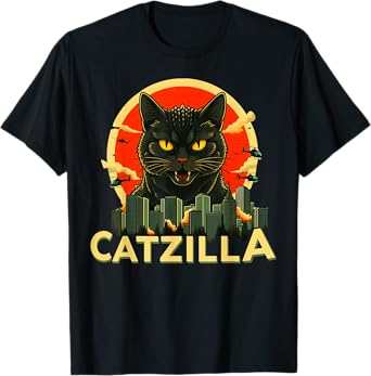 Catzilla Cat Japanese Art Funny Cat Gifts For Men Women Kid T-Shirt
