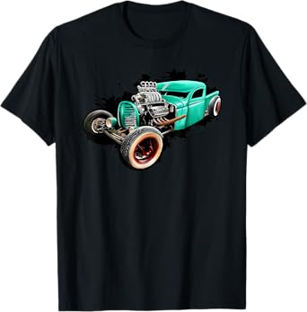 Rust Bucket Outline Funny Hot Retro Rod Diesel Cars Gift Men T-Shirt