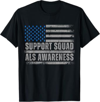 Support ALS Awareness Month USA American Flag Men Dad T-Shirt