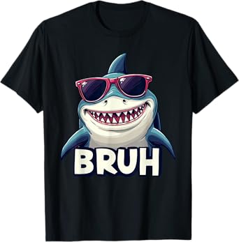 Funny Shark Meme BRUH Teenager kids men women Graphic T-Shirt
