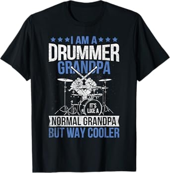 Drummer Grandpa Drum Enthusiast Grandfather Novelty T-Shirt
