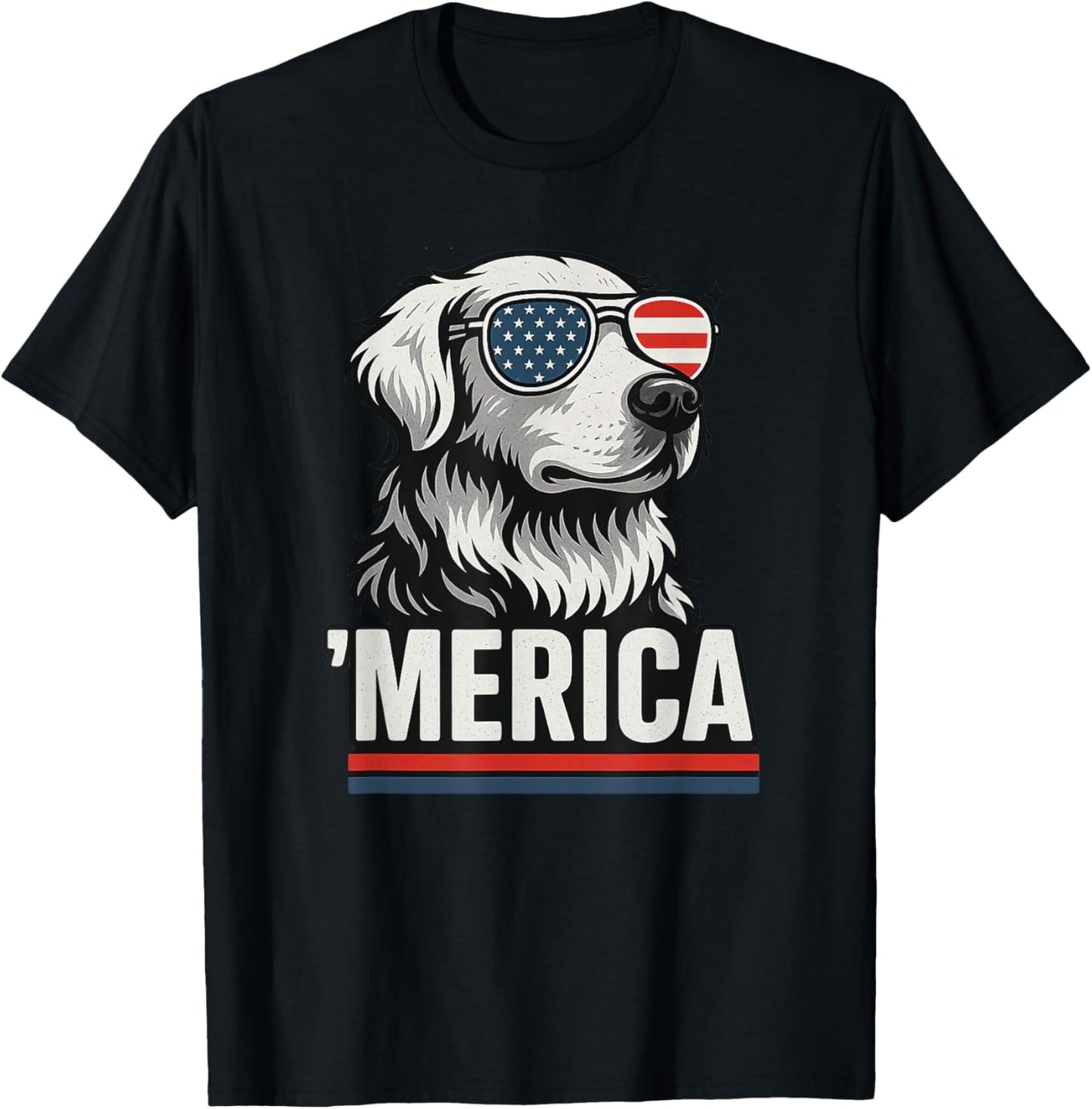 Golden Retriever 4th Of July Merica T-shirt
