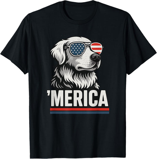 Golden Retriever 4th Of July Merica T-shirt