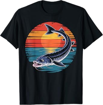 Vintage Sturgeon Fish Fishing Lover Retro Gifts Men Women T-Shirt