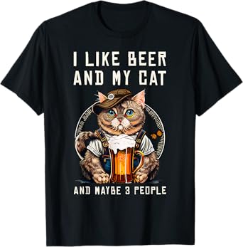 Funny Cat Beer Oktoberfest Bavaria Lederhosen Party Kitten T-Shirt