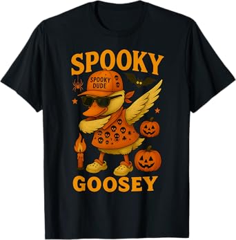 HUGvyn Halloween Spooky Goosey Halloween Silly Goose Dab T-Shirt