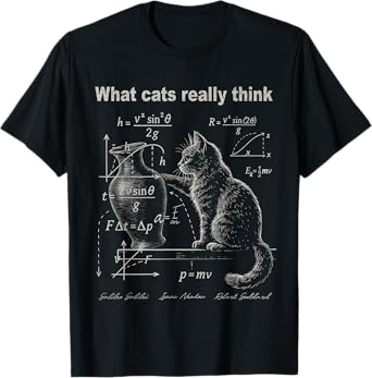 Funny Cat Physics Humor Design What Cats Really Think T-Shirt