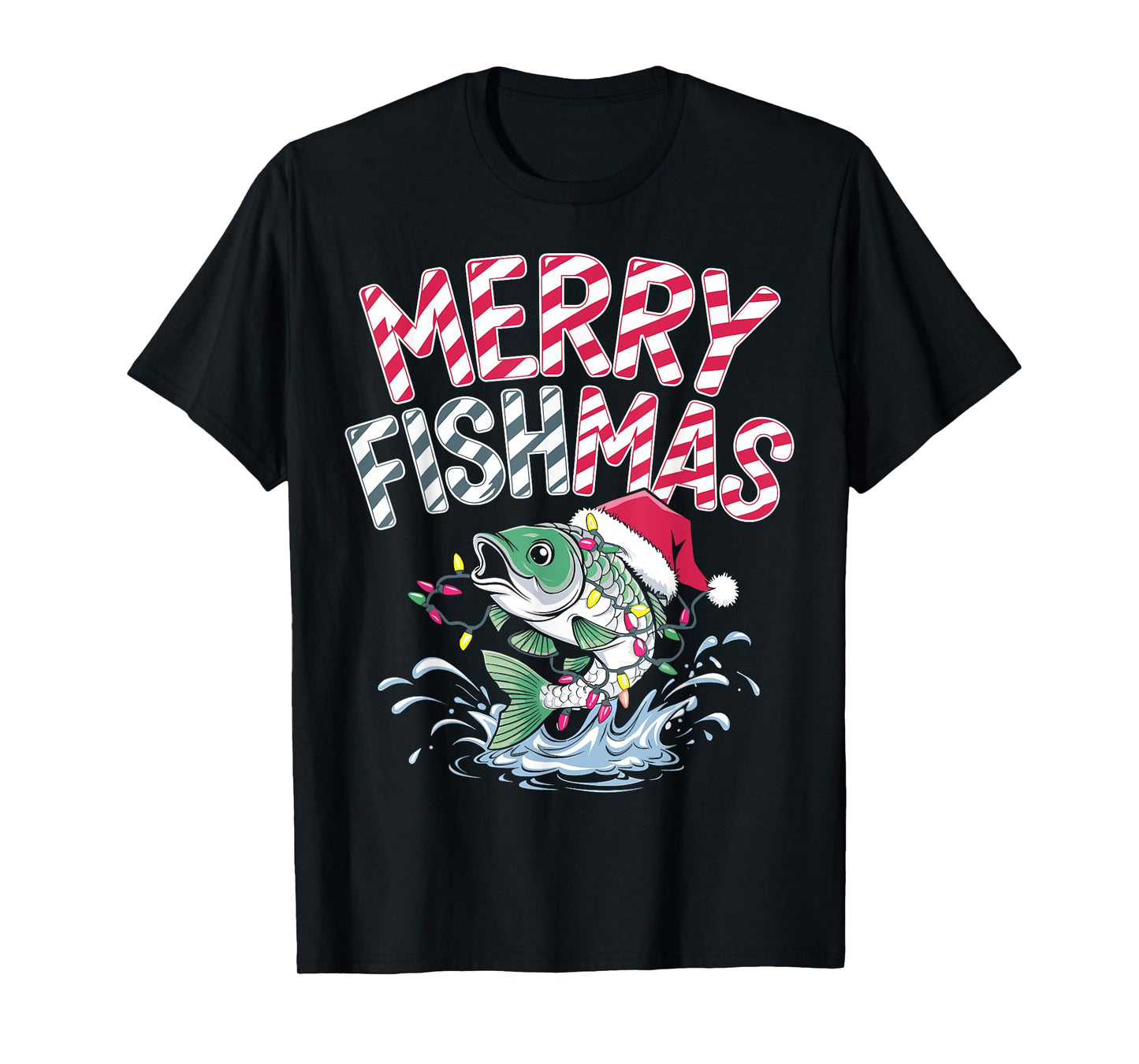 Merry Fishmas Santa Fishing Lovers Funny Fisherman Christmas T-Shirt