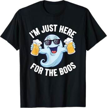 I'm Just Here For The Boos Funny Halloween Ghost Boo Costume T-Shirt