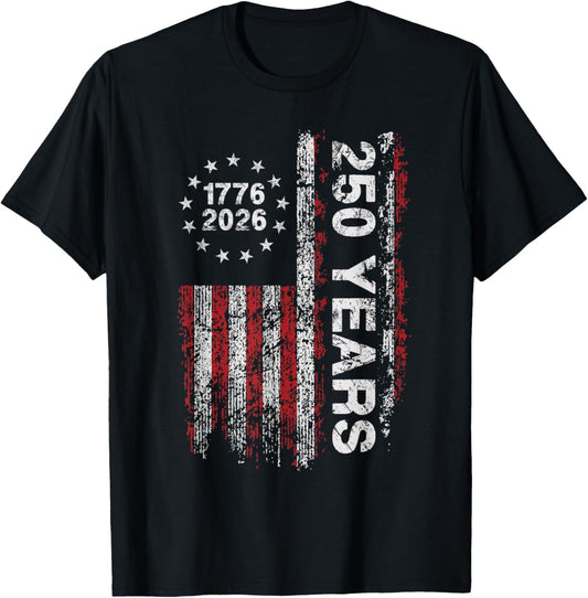 America 250th Birthday US Flag 250 Years We The People T-Shirt