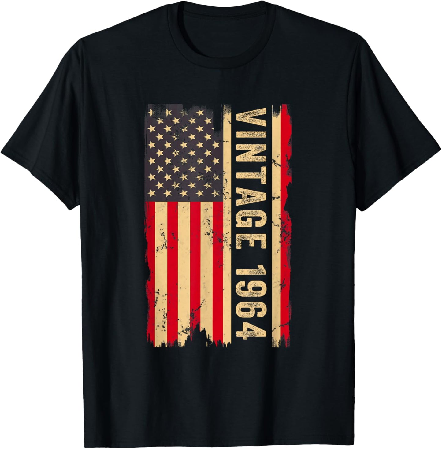 Vintage 1964 60th Birthday Gifts 60 Years Old American Flag T-Shirt