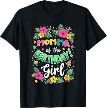 Aloha Hawaii Mommy Momma Of The Birthday Girl T-Shirt