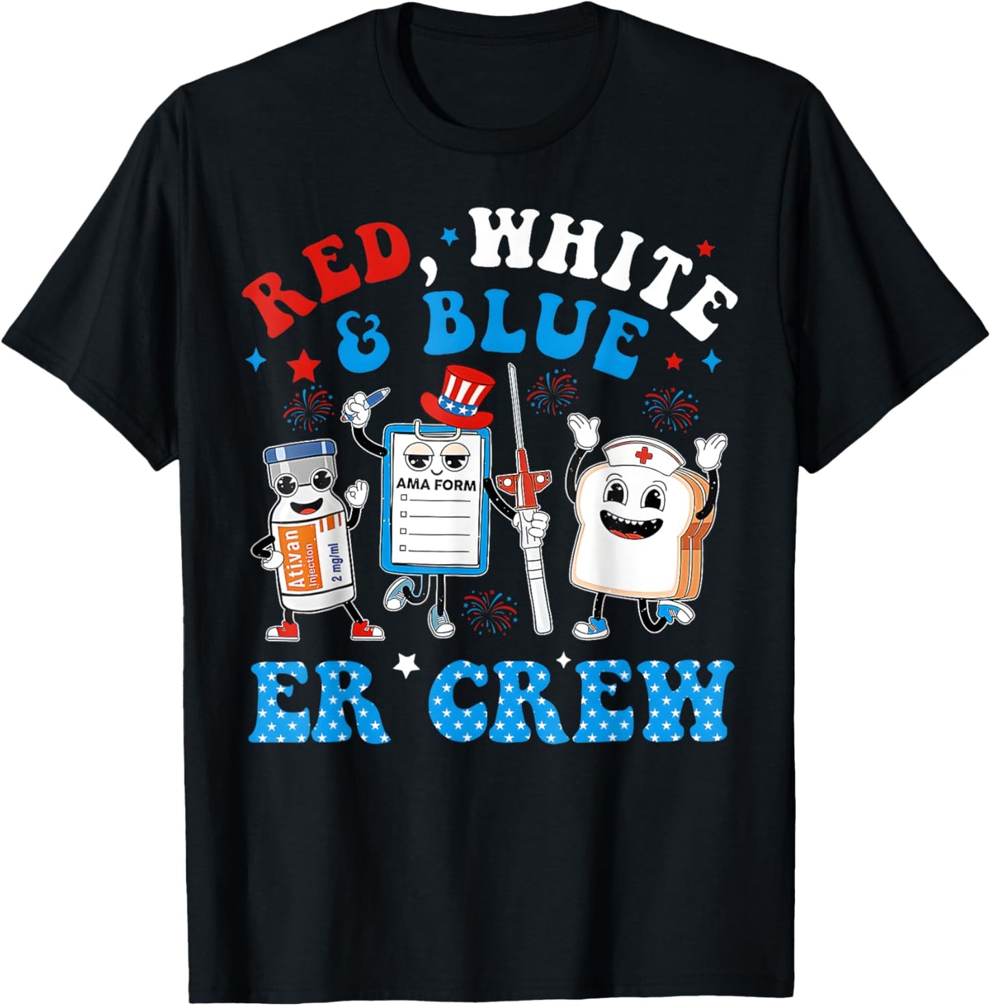 Red White & Blue Er Crew Emergency Room 4th Of July T-Shirt