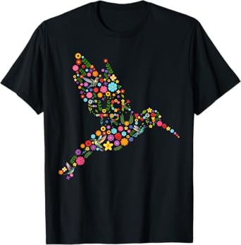 Subtle Anti Trump Floral Hummingbird Hidden Message T-Shirt