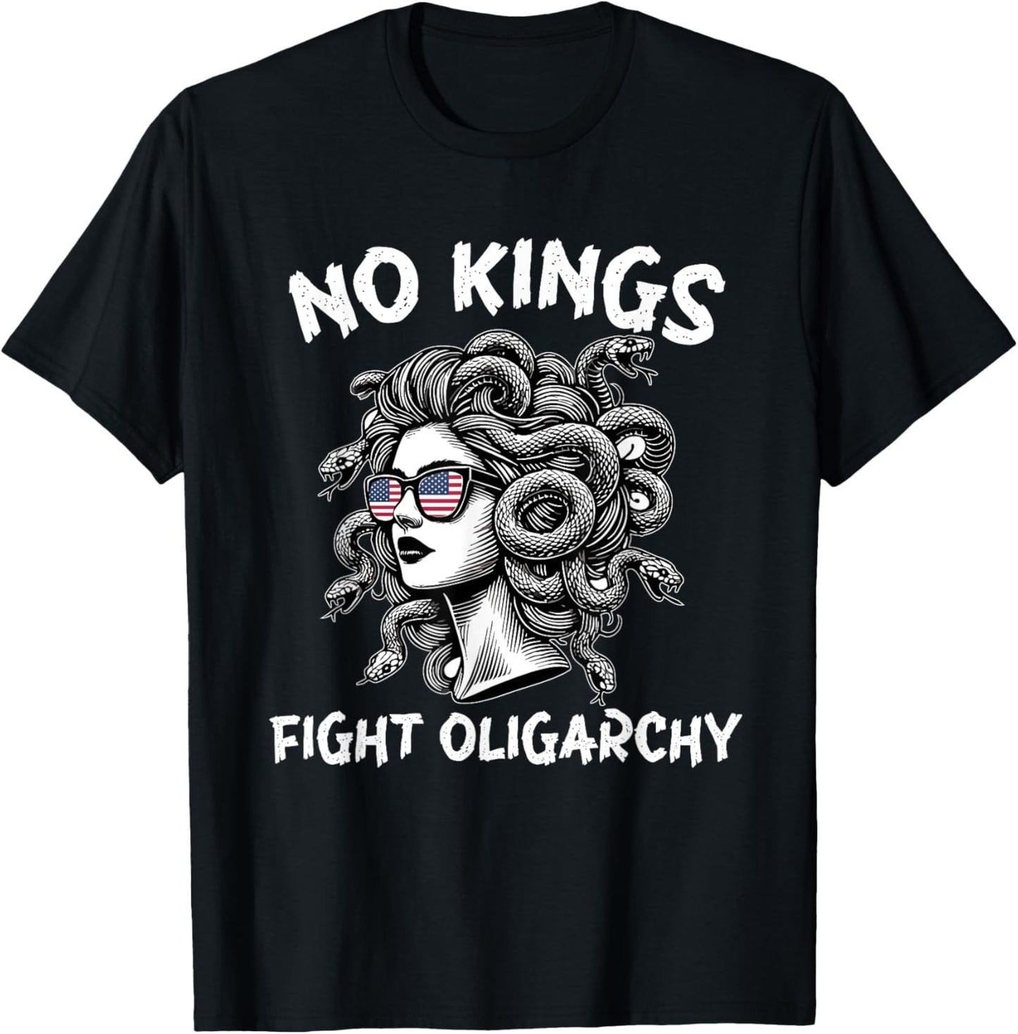 women kings fight oligarchy 4th of July USA Flag Feminist T-Shirt