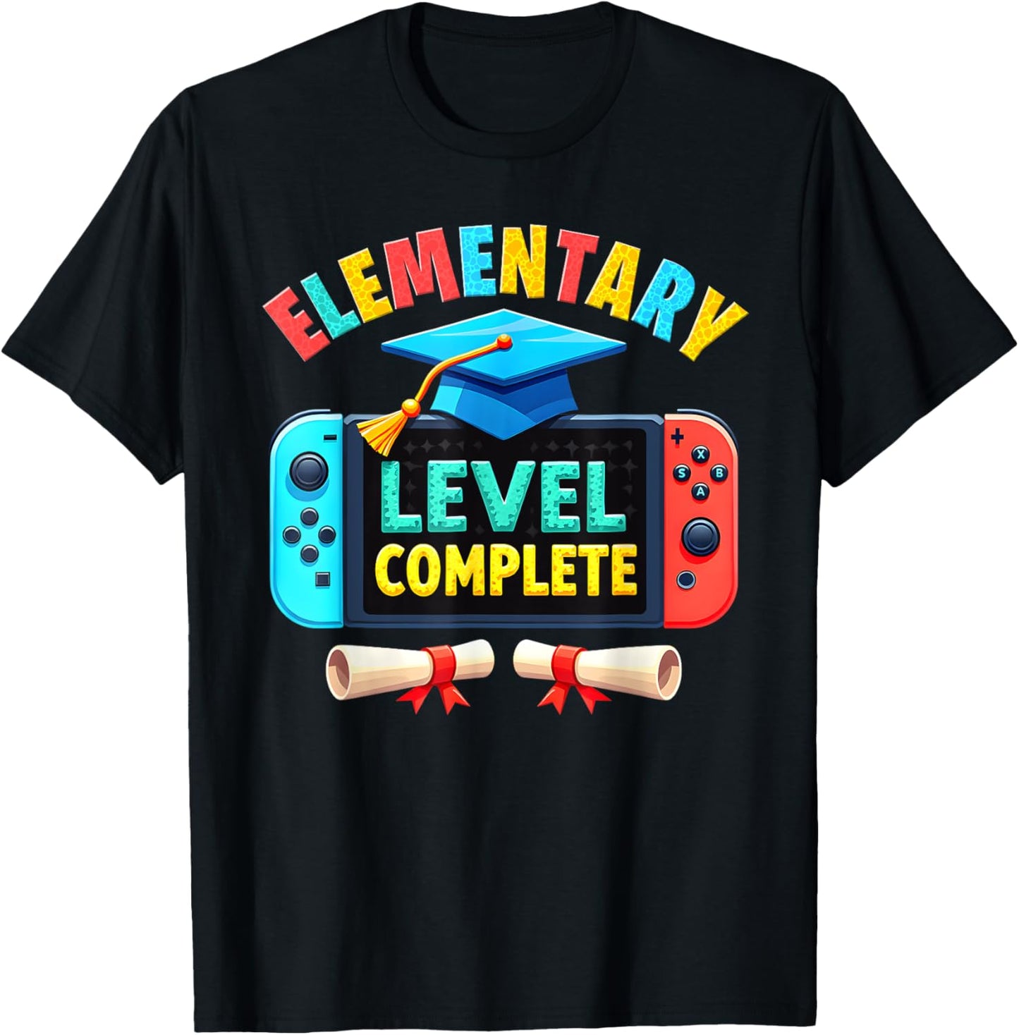 Elementary Level Complete Graduation Class 2025 Gamer Boys T-Shirt