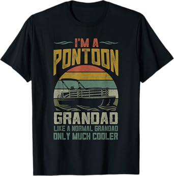 Mens Pontoon Boat Grandad Men Apparel Fathers Day Boating Captain T-Shirt