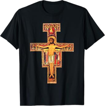 San Damiano Catholic Saint Cross T-Shirt
