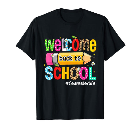 Welcome Back To School Counselor Life Leopard T-Shirt