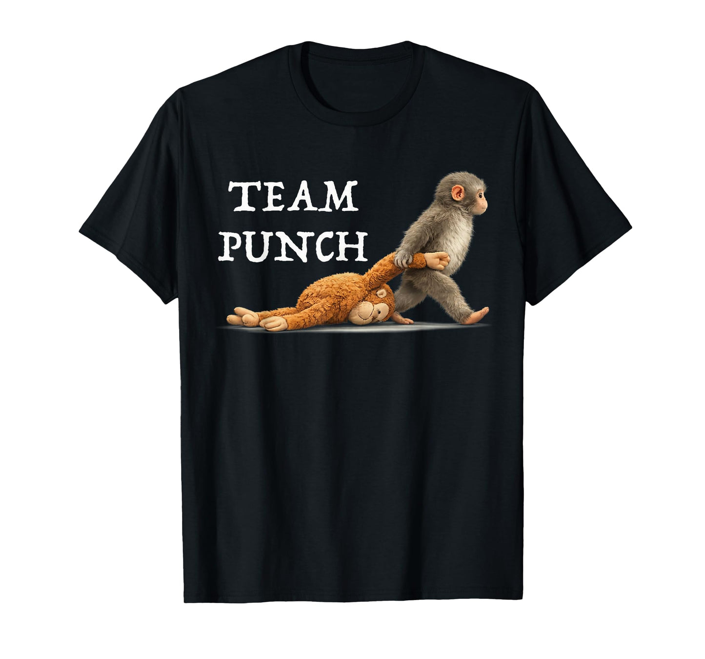 Men Women Kids Cute Monkey Punch T-Shirt - T-Shirt | Black