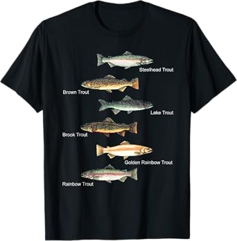 Types of Trout Fish Species Collection Fishing T-shirt T-Shirt