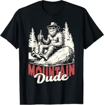 Retro Mountain Dude Sasquatch Vintage Campfire Adventure T-Shirt