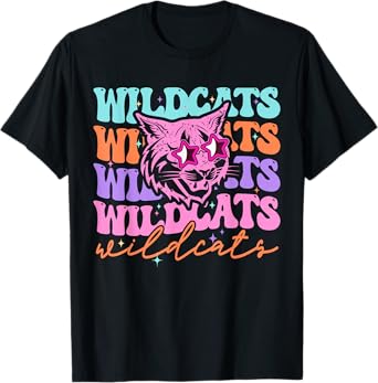 Groovy Wildcats School Spirit Tie Dye Girl Kid Women Teacher T-Shirt