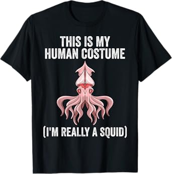 Best Squid Art For Kids Men Women Adult Octopus Lover Squid T-Shirt