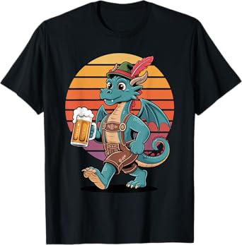 Retro Dragon Beer Drinking Dragons T-Shirt