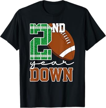2nd Year Down Football Lover Second Birthday Boy Party T-Shirt