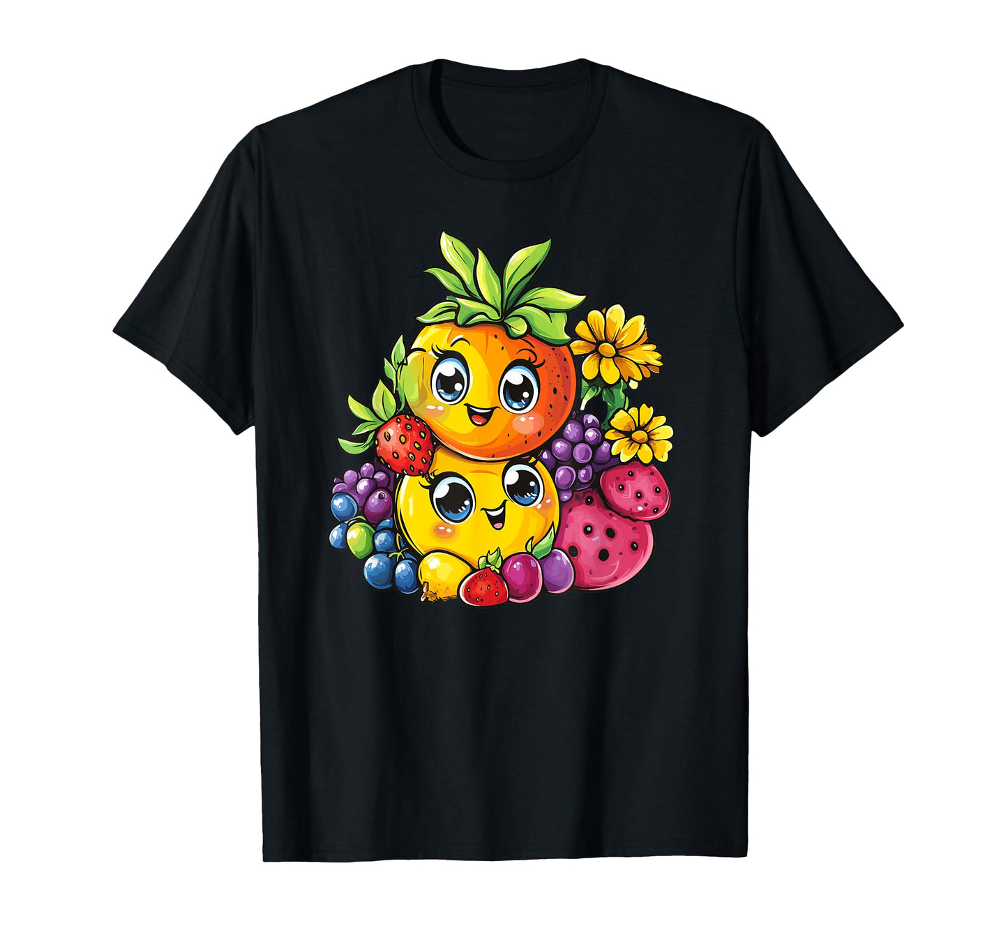Adorable Kawaii Fruits With Smiling Faces T-Shirt