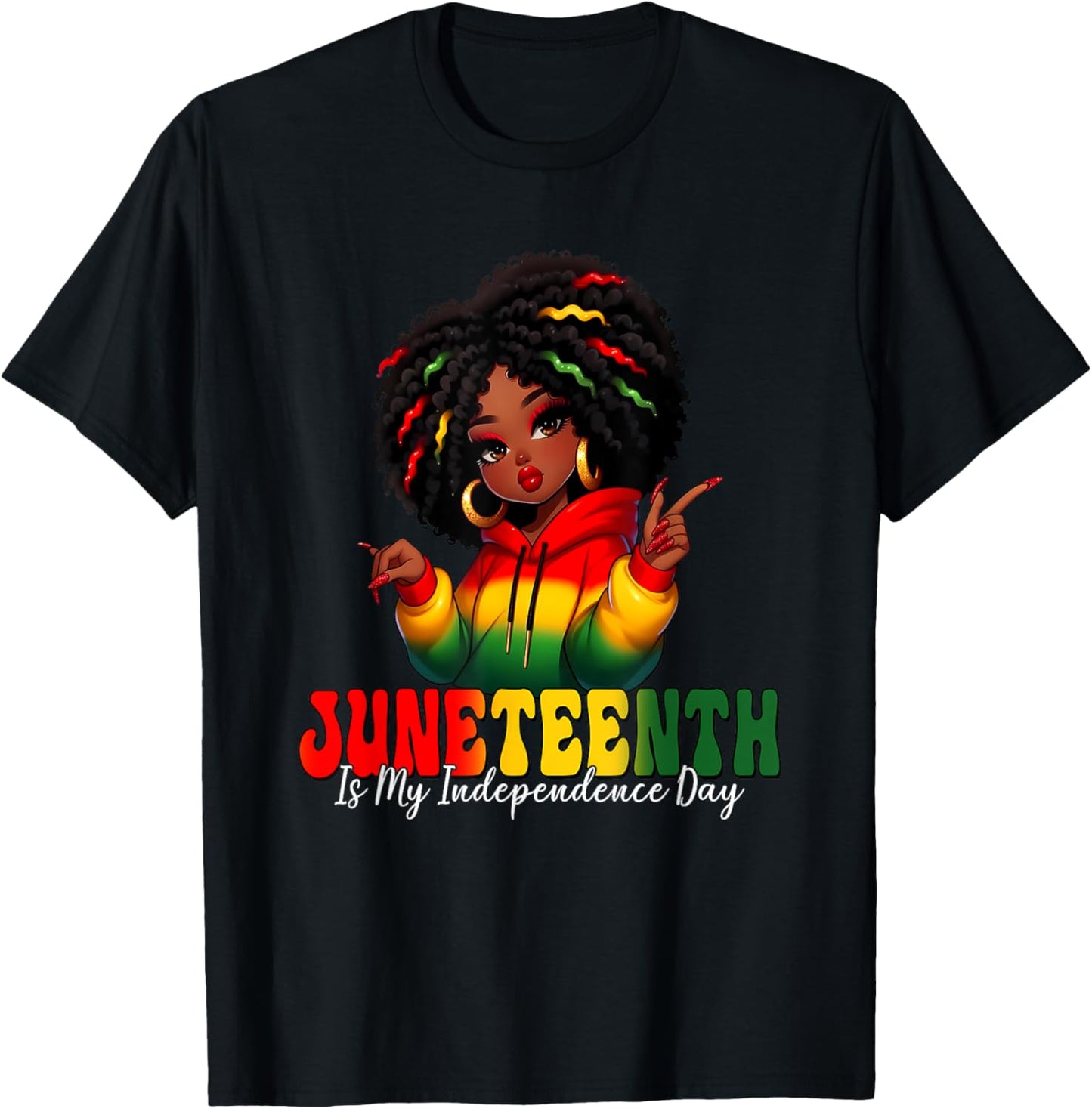 Juneteenth Is My Independence Day Black Women Freedom 1865 T-Shirt