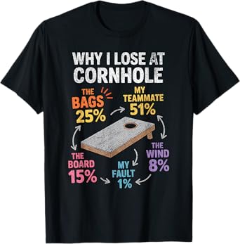 Why I Lose at Cornhole Humor Cornhole Player T-Shirt