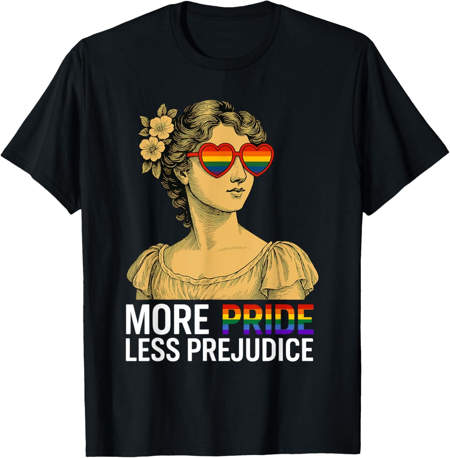 More Pride Less Prejudice LGBTQ Trans Gay Lesbian Pride T-Shirt