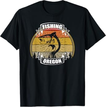 State of Oregon Fisherman Sunset Fish Oregon Fishing T-Shirt