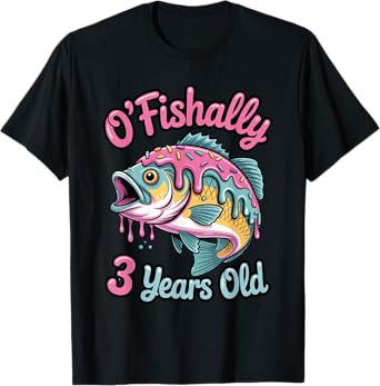 OFishally 3 Years Old 3rd Birthday Party Theme Fishing Fish T-Shirt